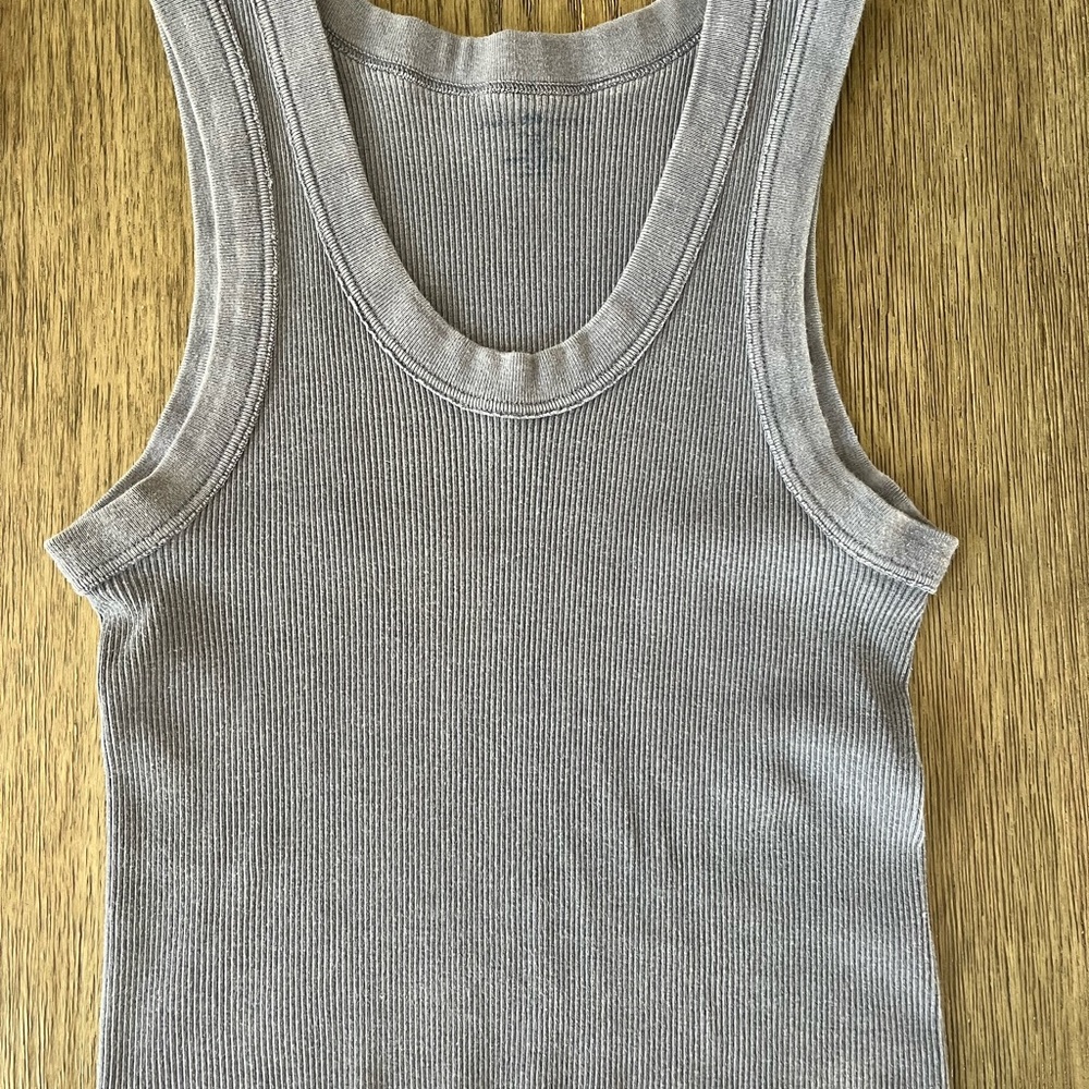 Brandy Melville Blue/Gray Ribbed Tank Top